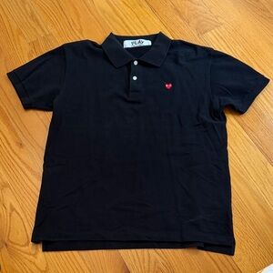 Comme des Garcons PLAY Black Polo with Red Heart